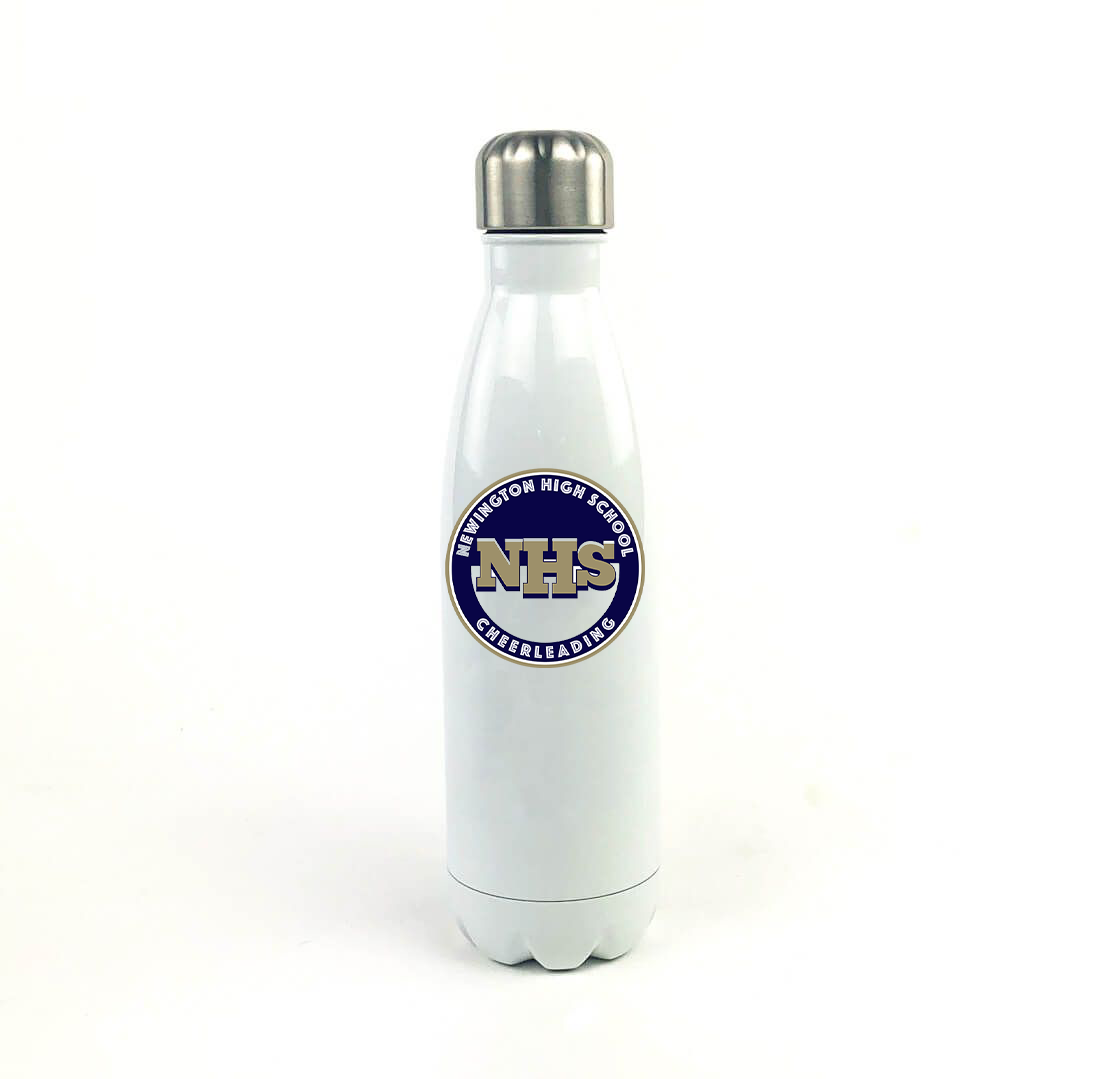 Newington HS Cheer 17 Oz. White Stainless Steel Water Bottle