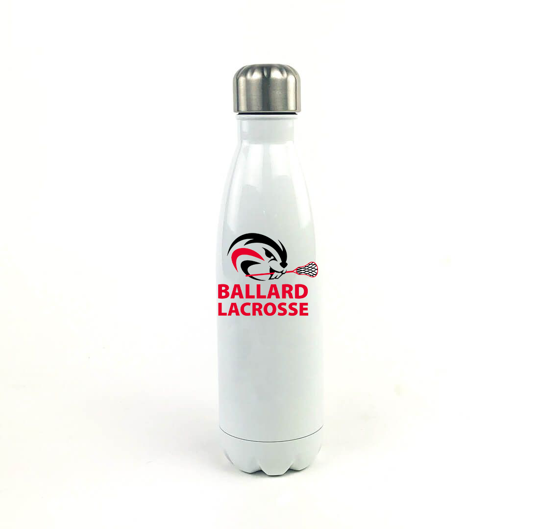 Ballard High School Boys Lacrosse 17 Oz. White Stainless Steel Water Bottle