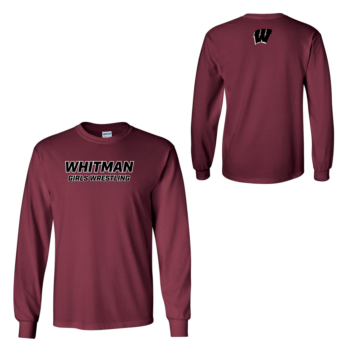 Whitman Women's Wrestling Gildan Ultra Cotton Long Sleeve Shirt