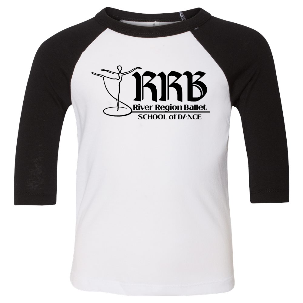 River Region Ballet School Toddler 3/4 Sleeve Baseball Tee