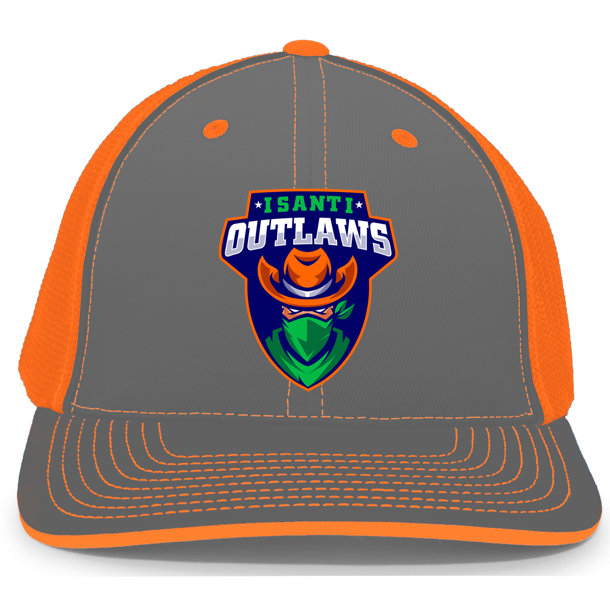 Isanti Outlaws Pacific Headwear Flexfit Trucker-3D Puff