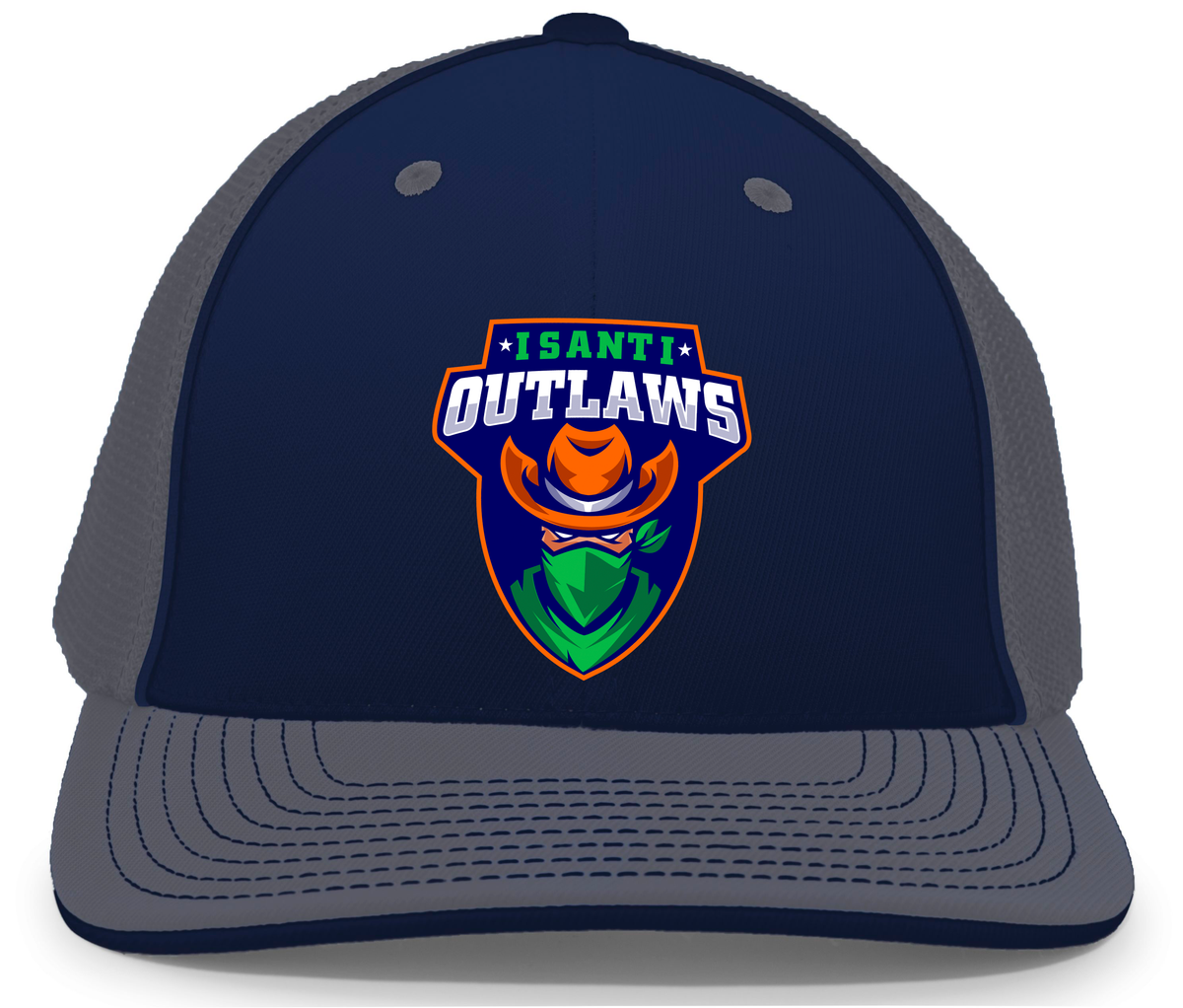 Isanti Outlaws Pacific Headwear Flexfit Trucker-3D Puff