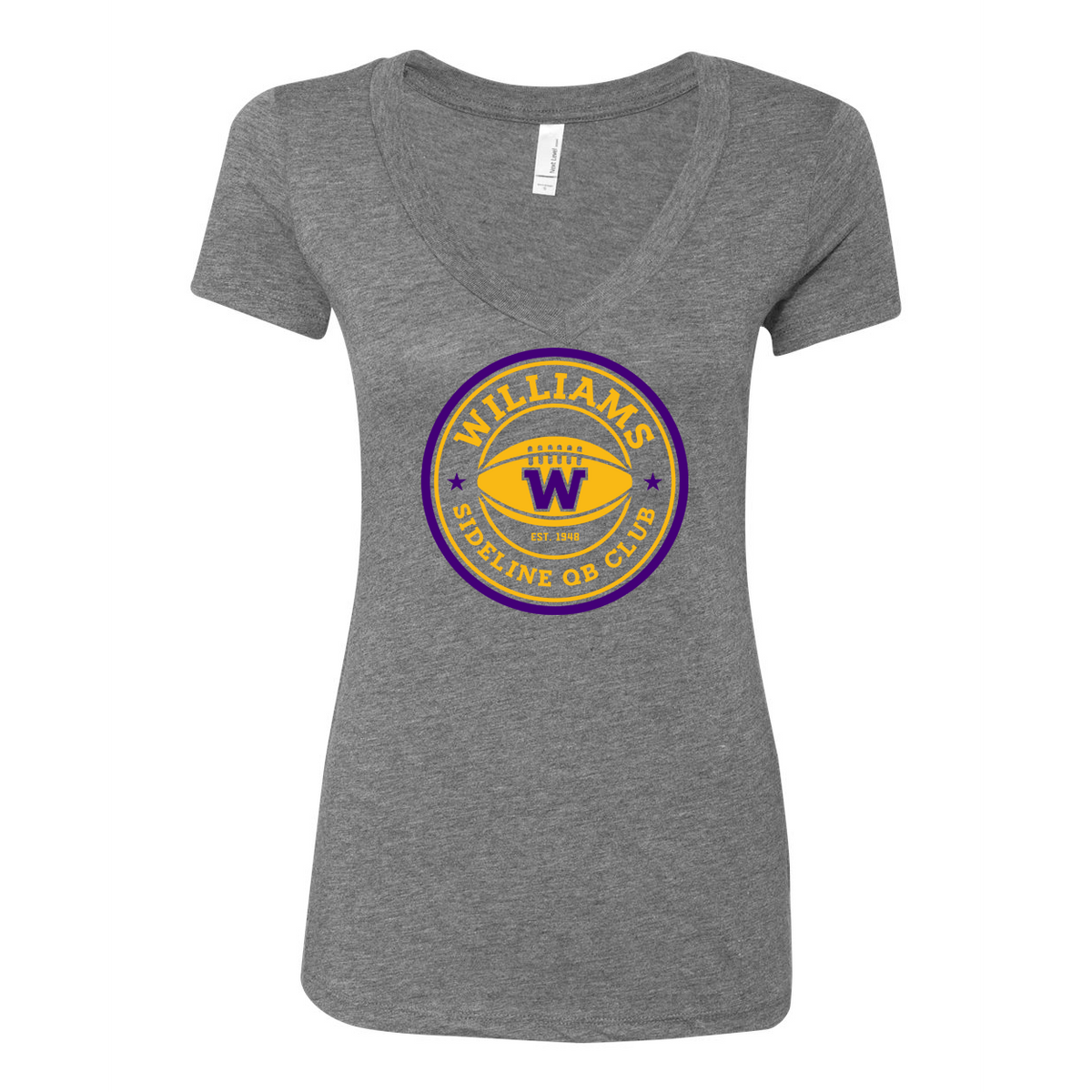 Williams College QB Club Next Level Women's Triblend Short Sleeve V Neck