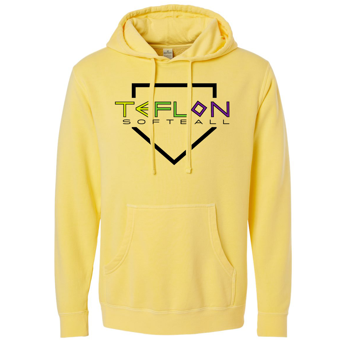 Team Teflon Softball Independent Trading Co. Pigment-Dyed Hooded Sweatshirt