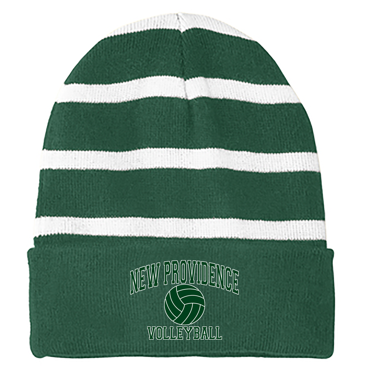 New Providence Volleyball Striped Beanie with Solid Band