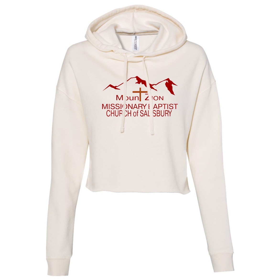 Mount Zion Missionary Baptist Church Independent Trading Co. Women’s Lightweight Cropped Hooded Sweatshirt