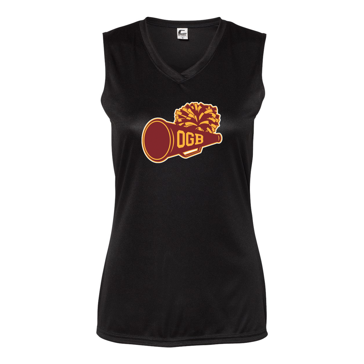 Oxford Golden Bears Cheer Womens Sleeveless V-Neck T-Shirt