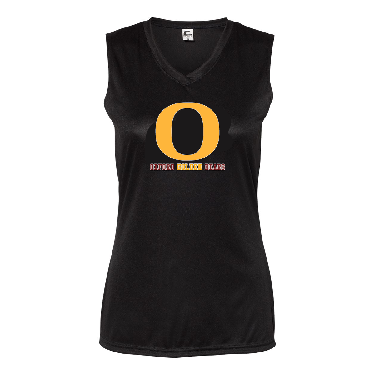 Oxford Golden Bears Cheer Womens Sleeveless V-Neck T-Shirt