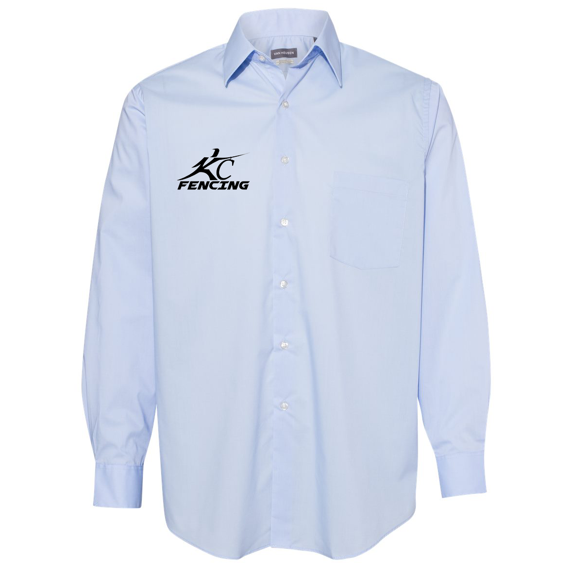 Kansas City Fencing Center Van Heusen Broadcloth Point Collar Solid Shirt