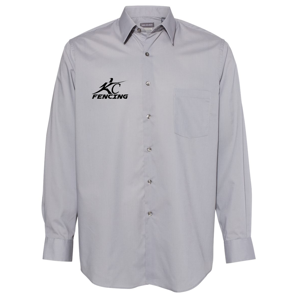 Kansas City Fencing Center Van Heusen Broadcloth Point Collar Solid Shirt