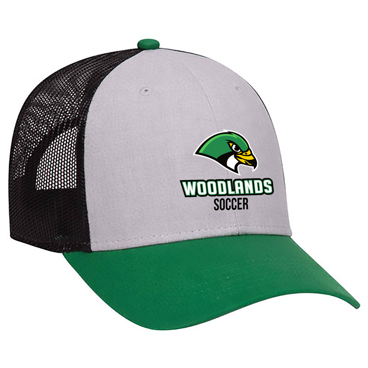 Woodland Falcons High School Soccer Low Profile Mesh Back Trucker