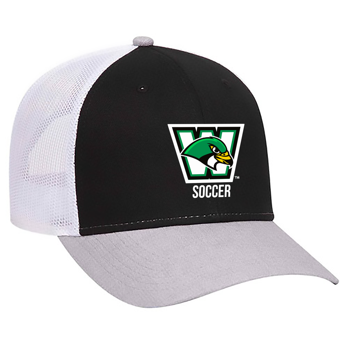 Woodland Falcons High School Soccer Low Profile Mesh Back Trucker