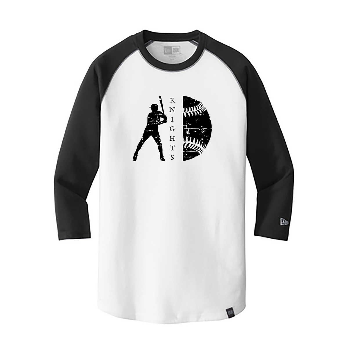 Knights Baseball New Era Heritage Blend 3/4-Sleeve Baseball Raglan Tee