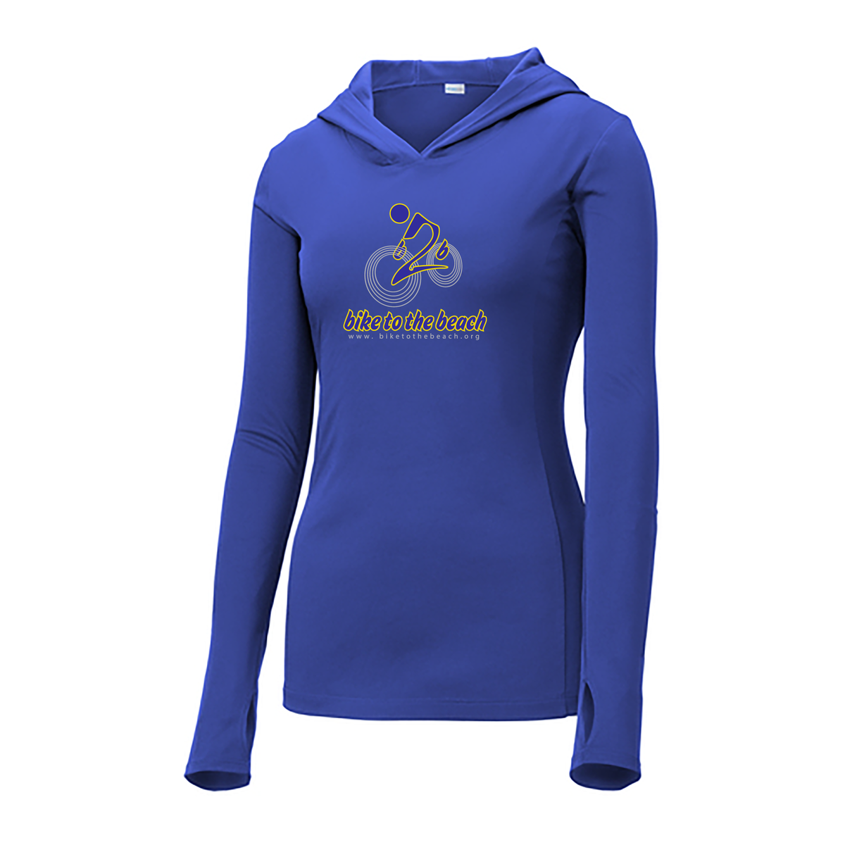 Bike to the Beach Ladies Performance Hooded Long Sleeve