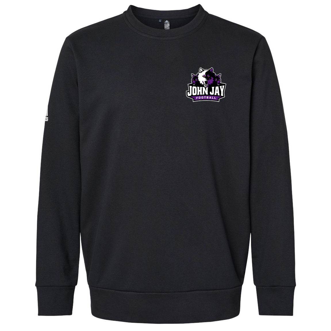 John Jay Wolves Football Adidas Fleece Crewneck Sweatshirt