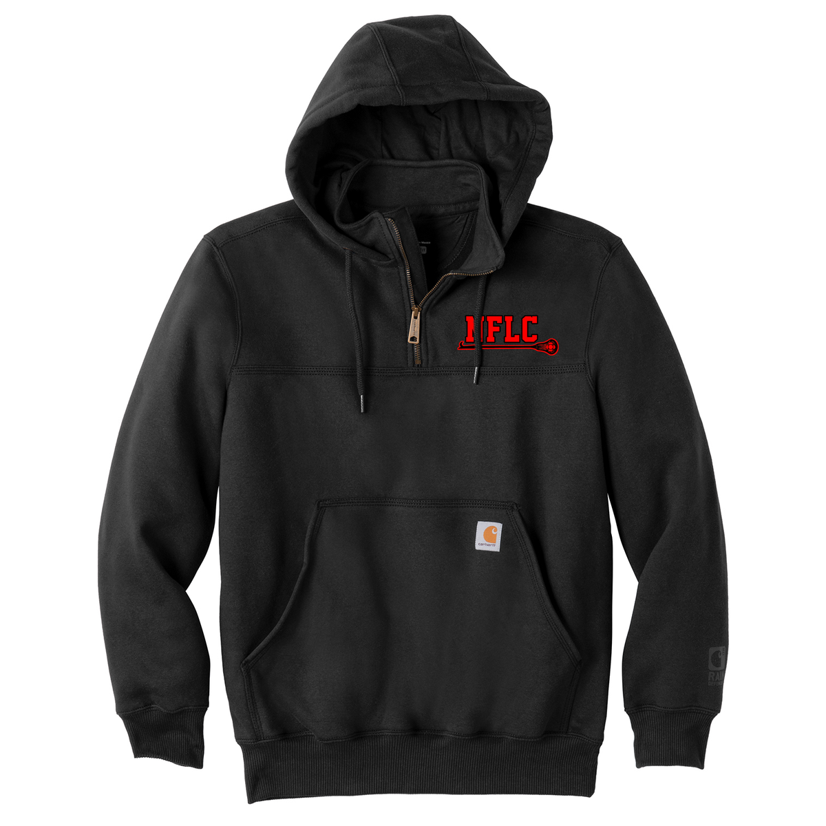 Nassau Fire Lacrosse Carhartt Rain Defender Heavyweight Hooded Zip Mock Sweatshirt