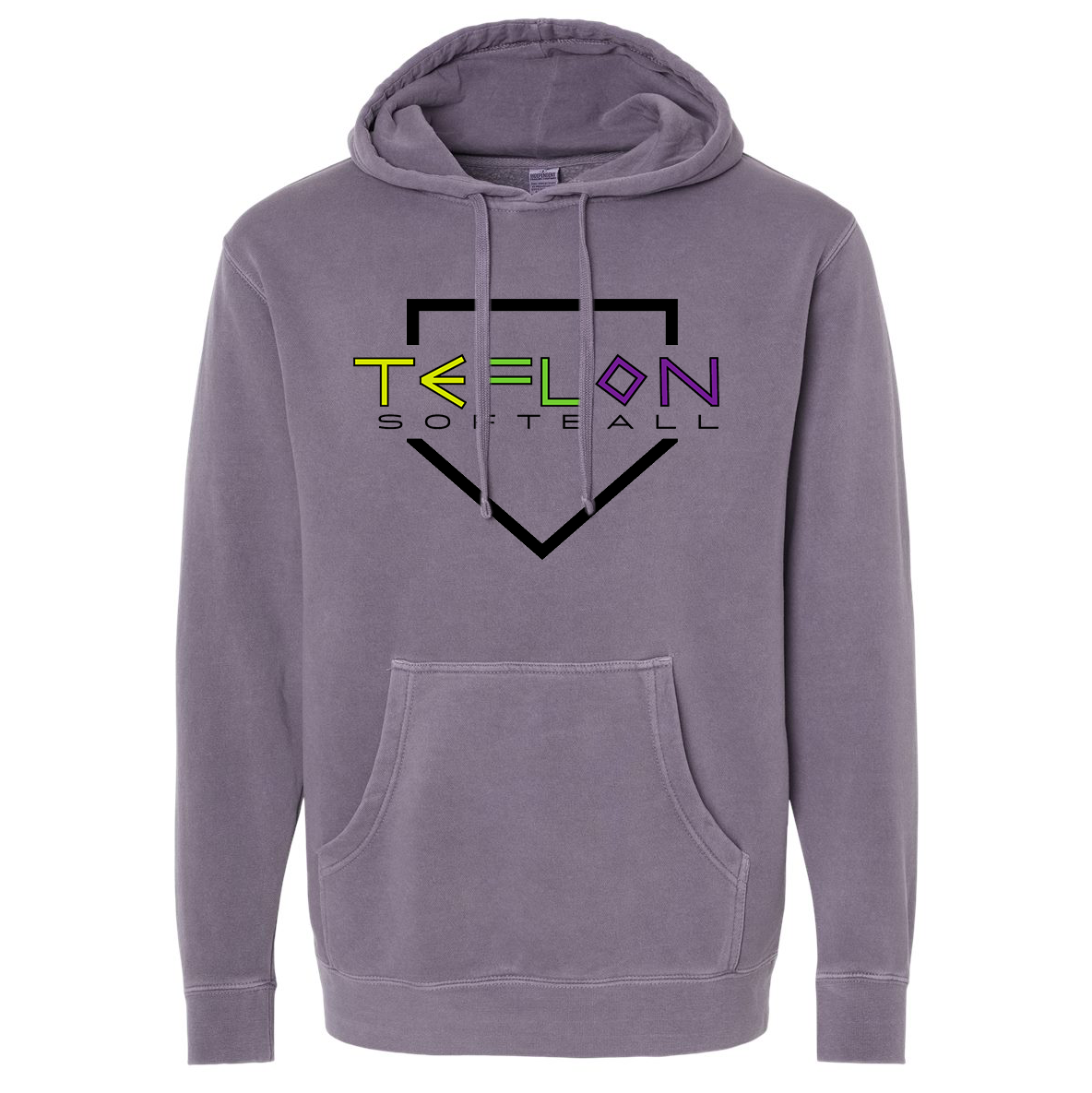 Team Teflon Softball Independent Trading Co. Pigment-Dyed Hooded Sweatshirt