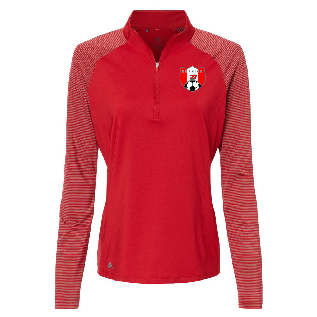 Berrien Rebels Soccer Adidas Women's Stripe Block Quarter-Zip Pullover