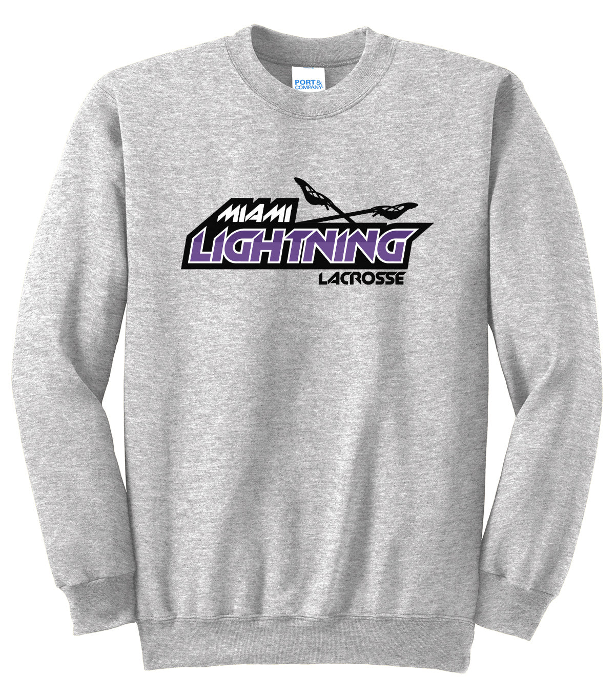 Miami Lightning Ash Crew Neck Sweatshirt