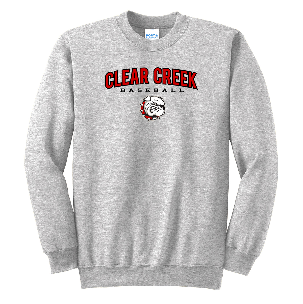 Clear Creek Bulldog Baseball Crew Neck Sweater
