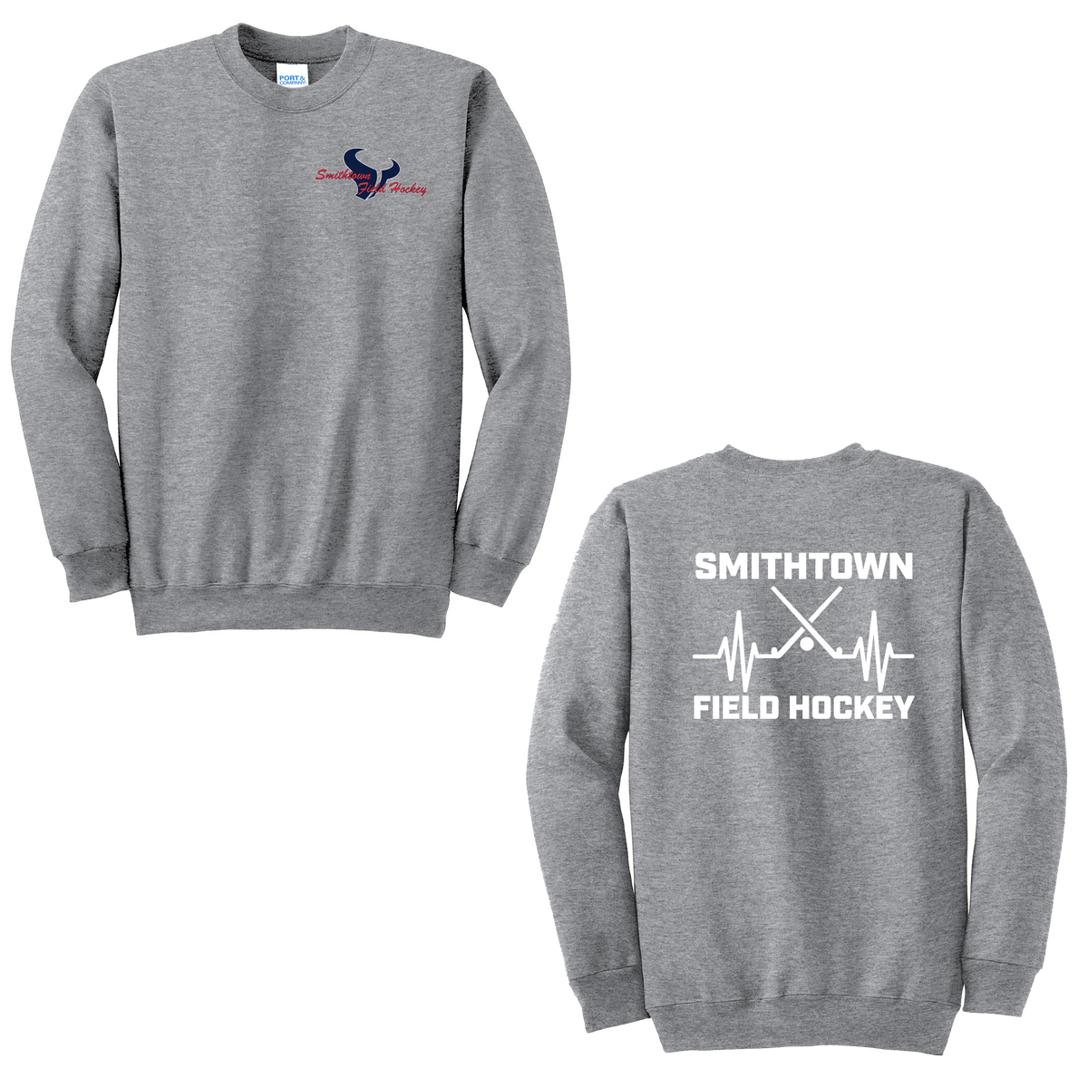 Smithtown Field Hockey Crew Neck Sweater (Front and Back Logo)