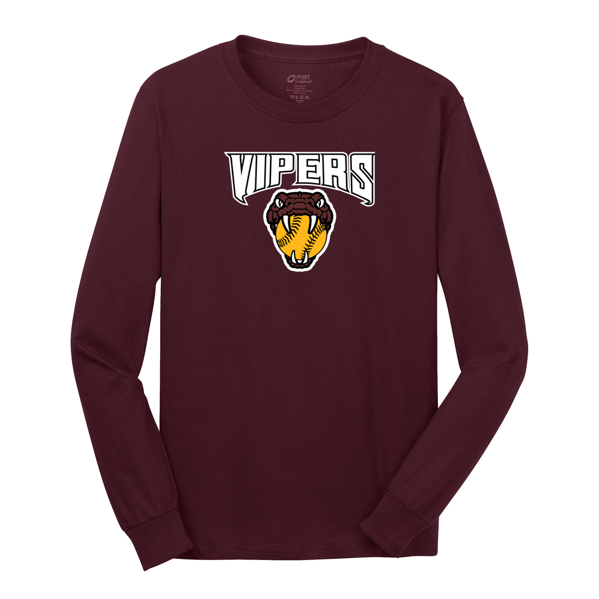 Vipers Softball Cotton Long Sleeve Shirt