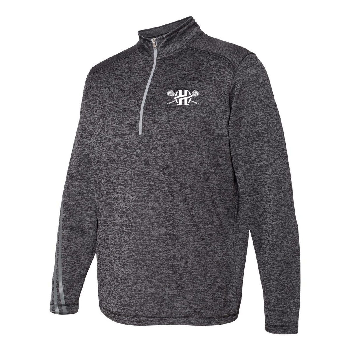 Holland Hall Lacrosse Adidas Terry Heathered Quarter-Zip Pullover