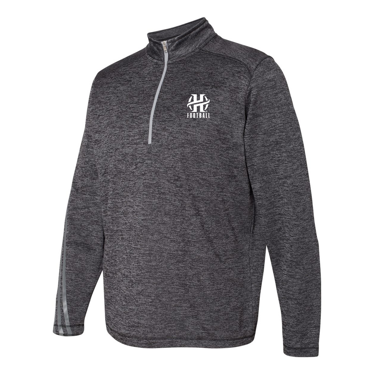 Holland Hall Football Adidas Terry Heathered Quarter-Zip Pullover