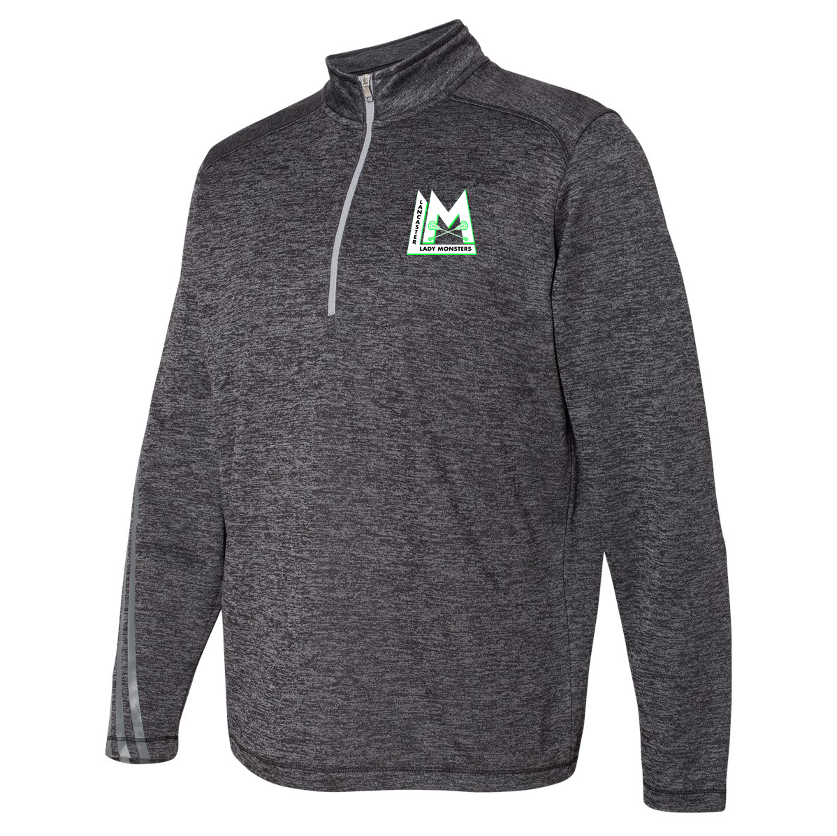 Lady Monsters Lacrosse Adidas Terry Heathered Quarter-Zip Pullover