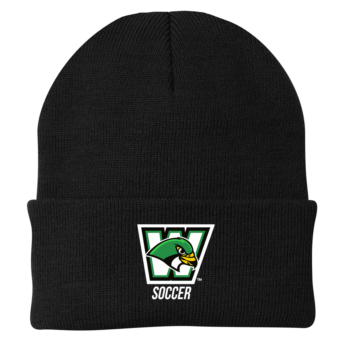 Woodland Falcons High School Soccer Knit Beanie