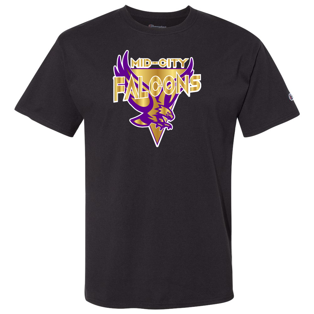 Black and top purple champion shirt