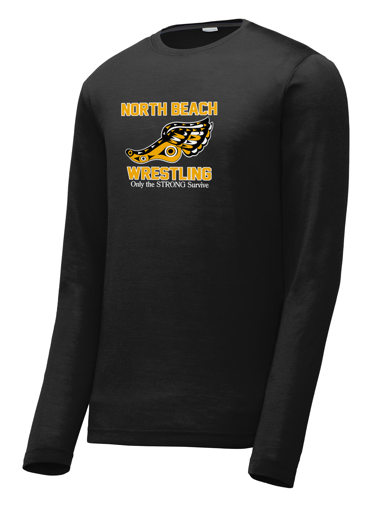 North Beach Wrestling Long Sleeve CottonTouch Performance Shirt: Quote Logo