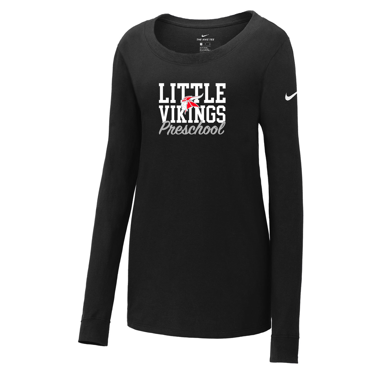 HF Little Vikings Preschool Nike Ladies Core Cotton Long Sleeve Tee