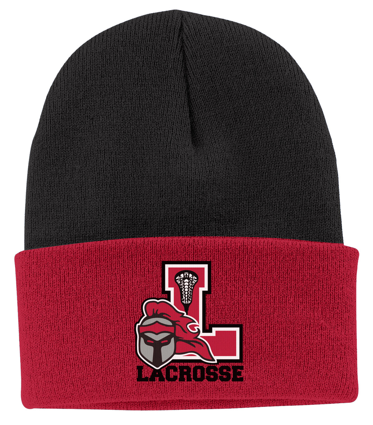 Lancaster Legends Lacrosse Black/Red Knit Beanie