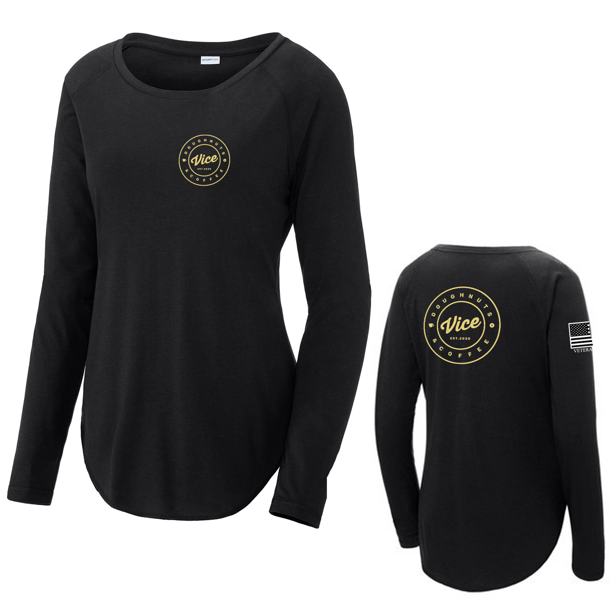 Vice Doughnuts & Coffee Women's Raglan Long Sleeve CottonTouch