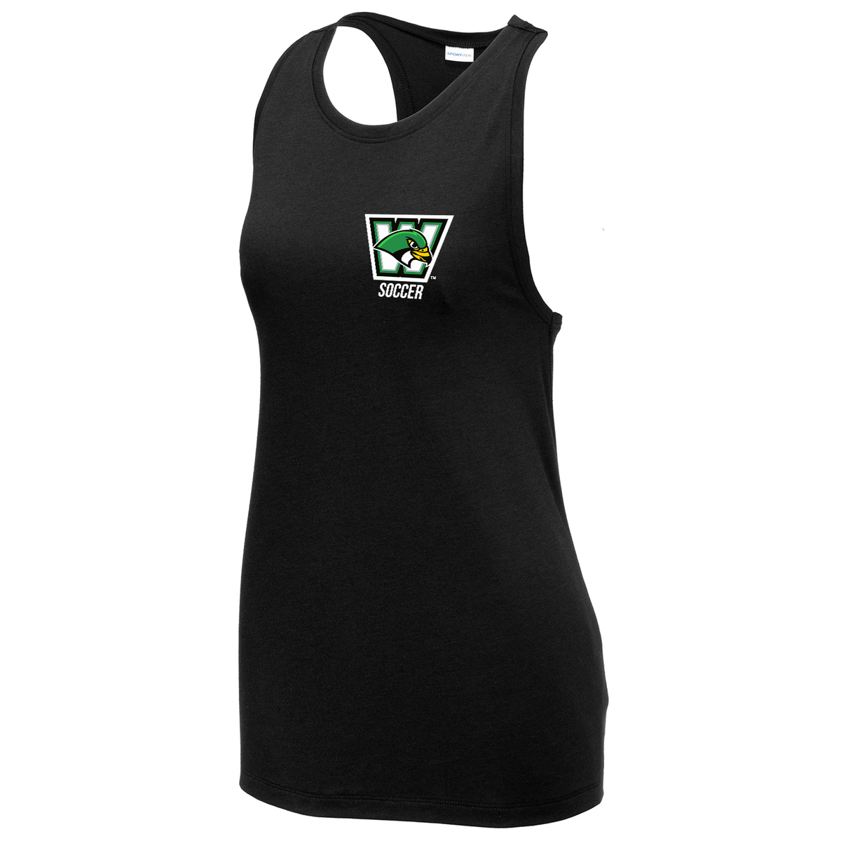 Woodland Falcons High School Soccer Women's Tri-Blend Wicking Racerback