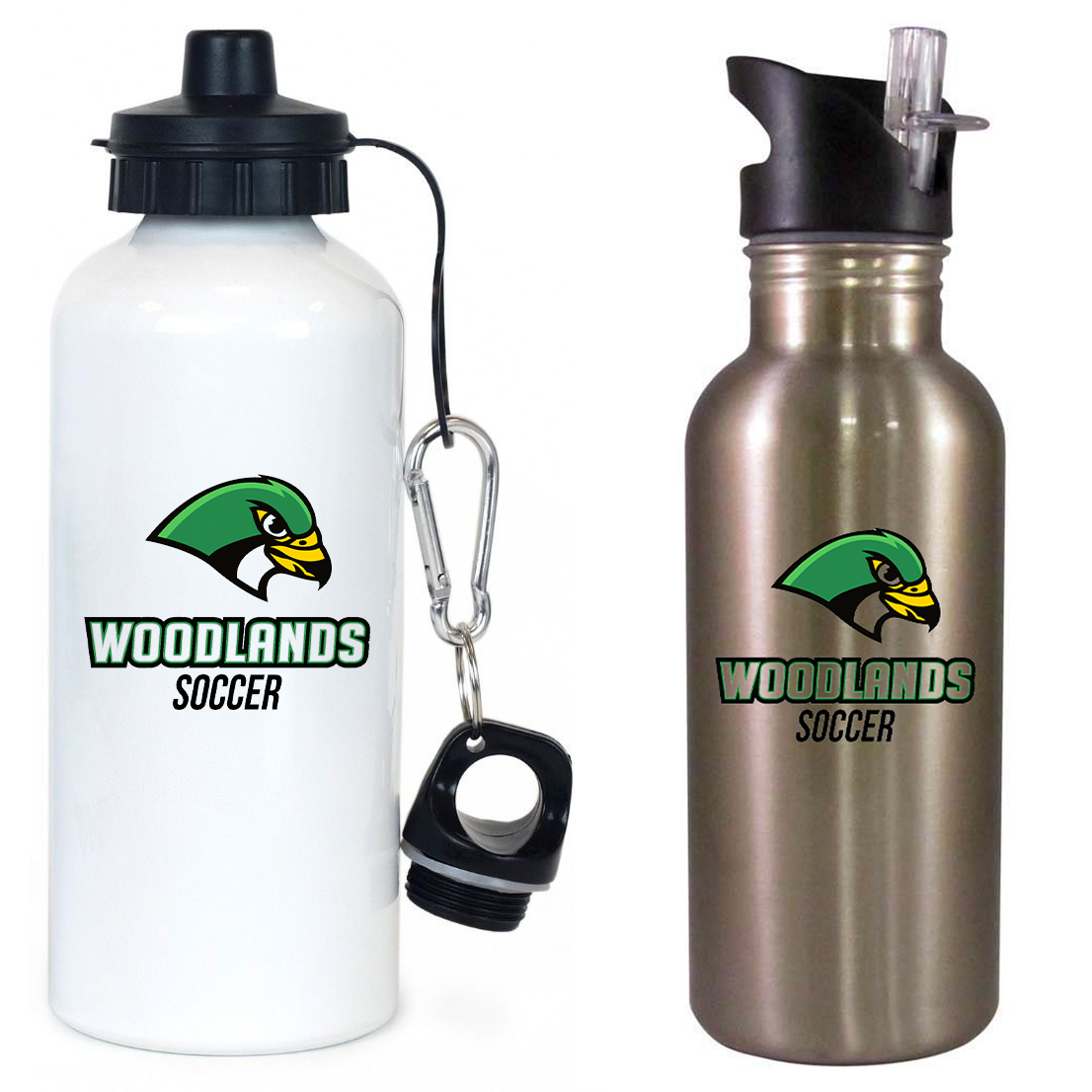 Woodland Falcons High School Soccer Team Water Bottle