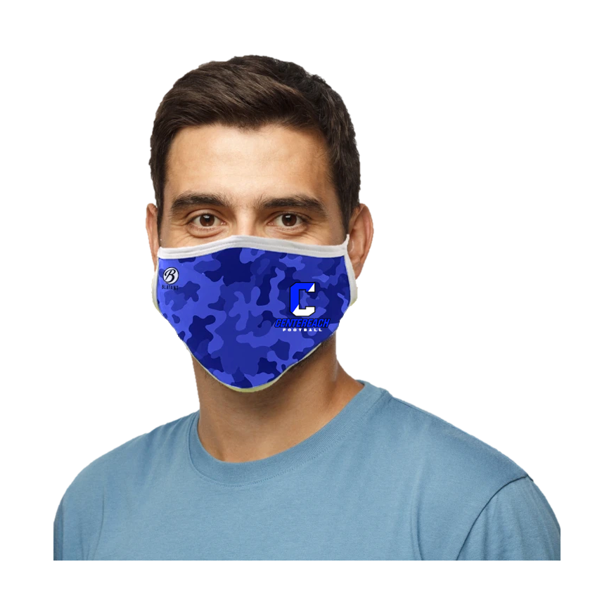 Centereach Football Blatant Defender Face Mask - Blue Camo