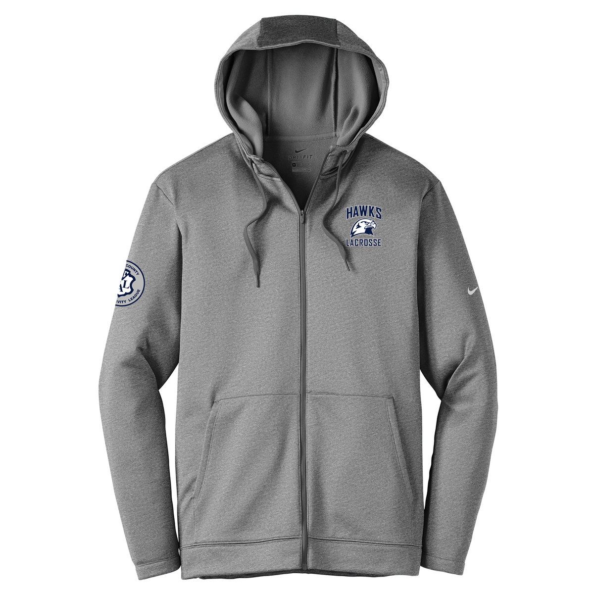 Plainview PAL Lacrosse Nike Therma-FIT Full Zip Hoodie