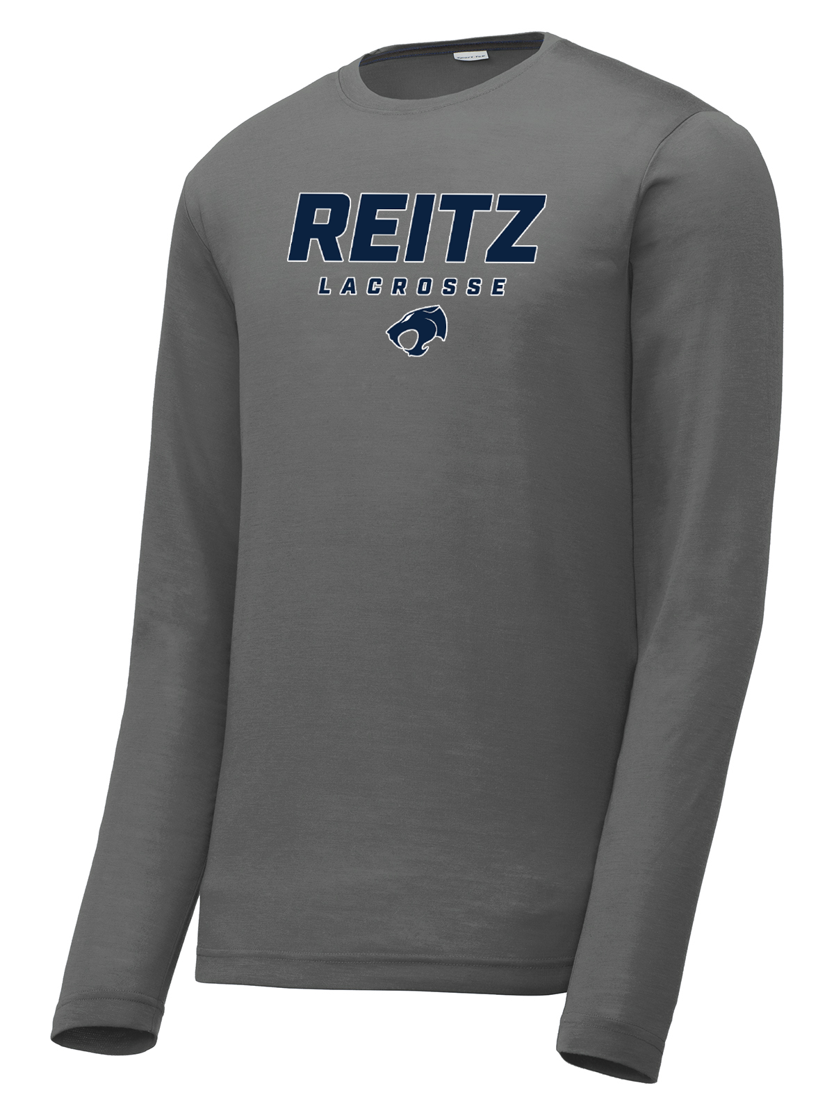 Reitz Lacrosse Dark Grey Long Sleeve CottonTouch Performance Shirt