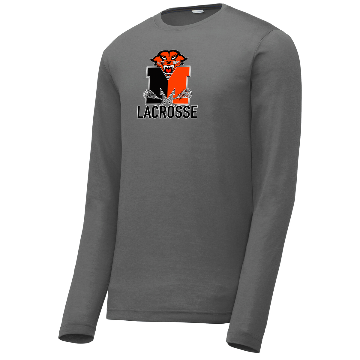 Monroe Lacrosse Smoke Grey Long Sleeve CottonTouch Performance Shirt