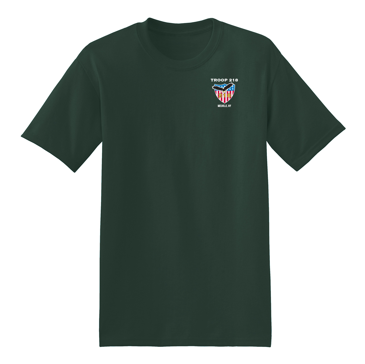 Troop 218 T-Shirt (front and back)