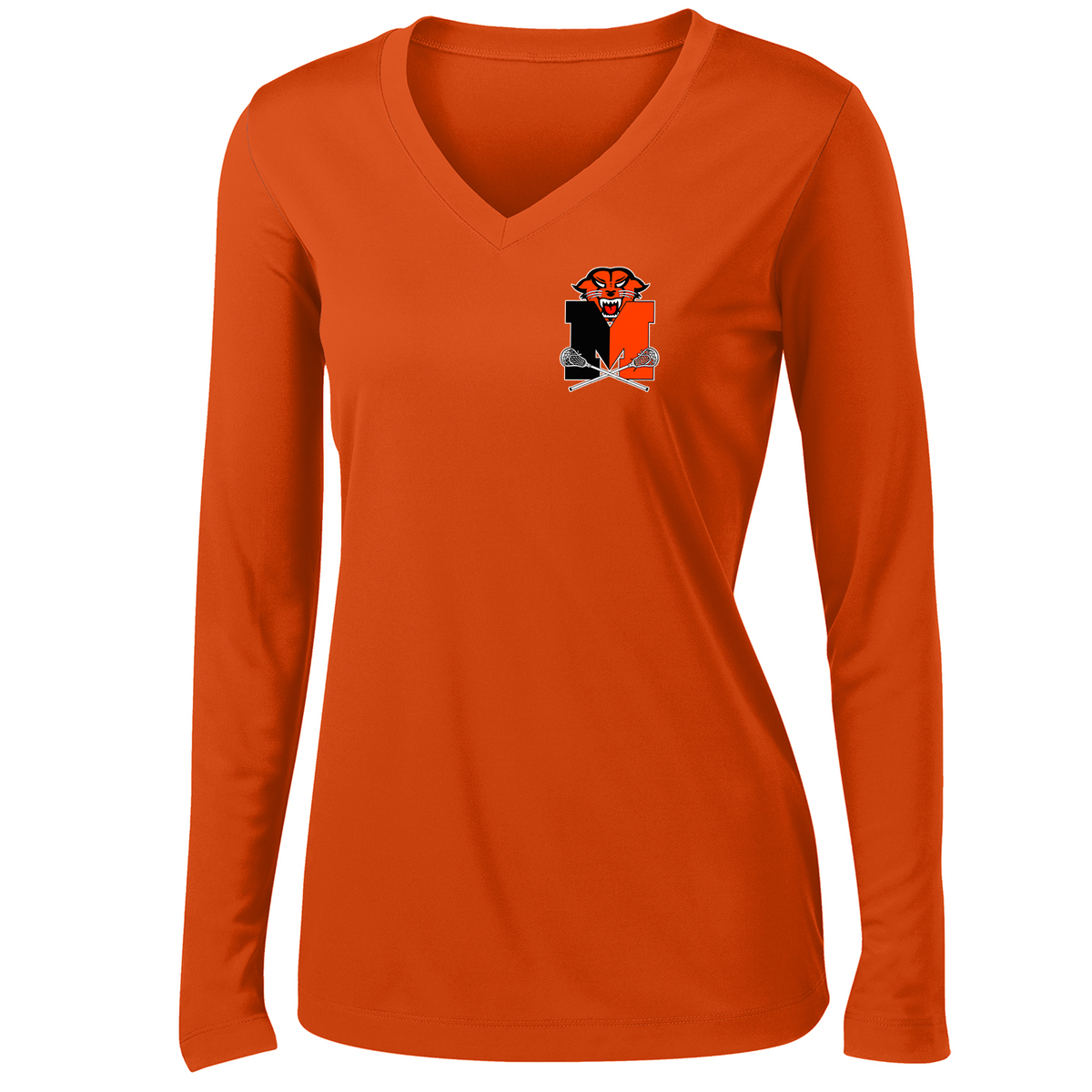 Monroe Lacrosse Women's Orange Long Sleeve Performance Shirt