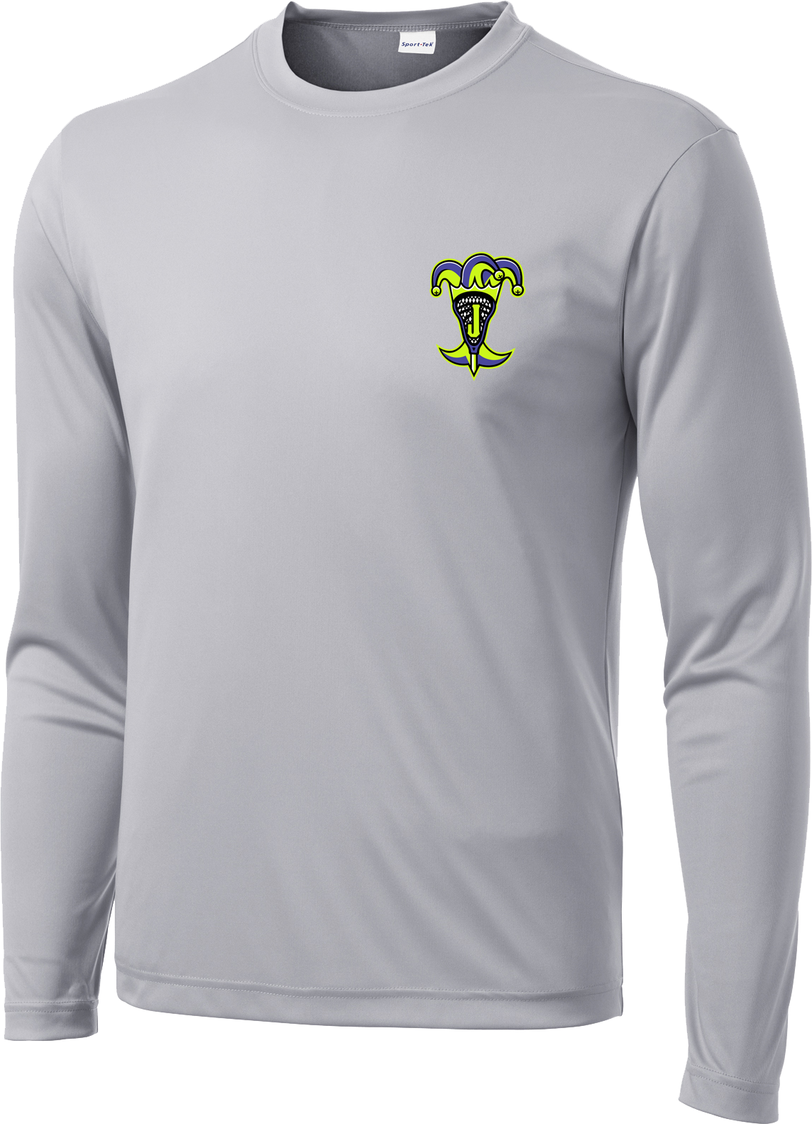 Epic Lacrosse Jokers Grey Long Sleeve Performance Shirt Alt Logo