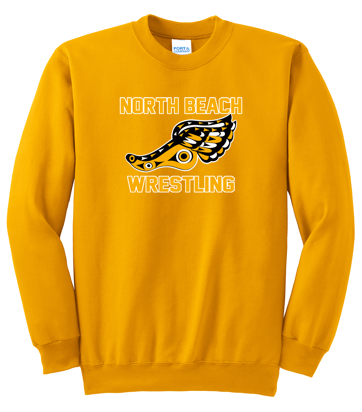 North Beach Wrestling Gold Crew Neck Sweater