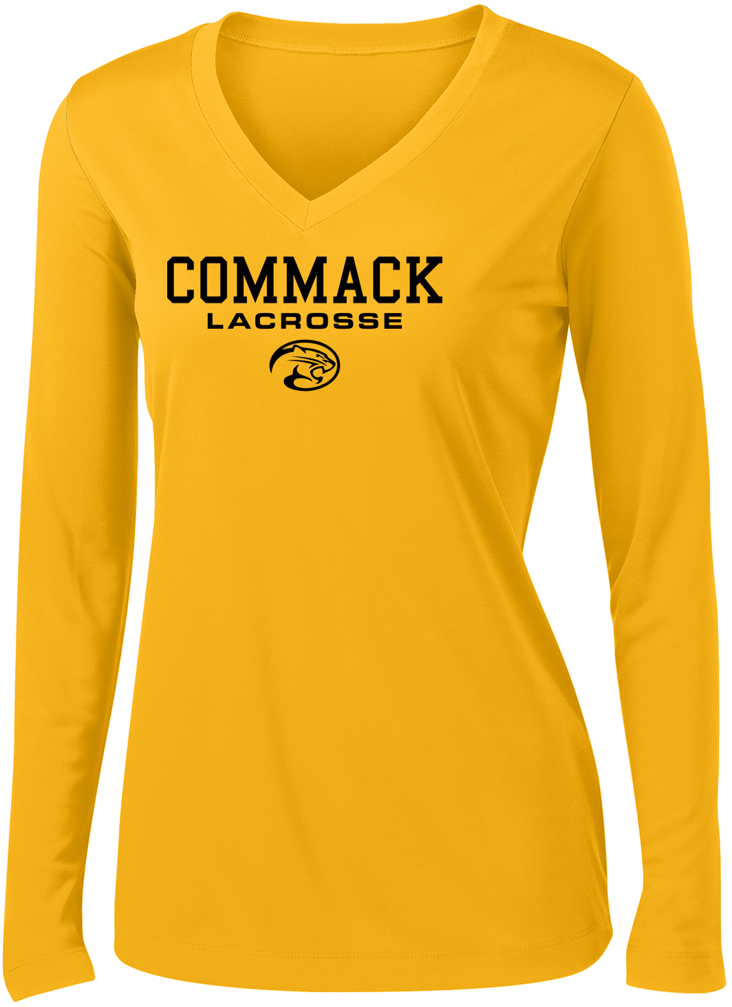 Commack Youth Lacrosse Women's Gold Long Sleeve Performance Shirt