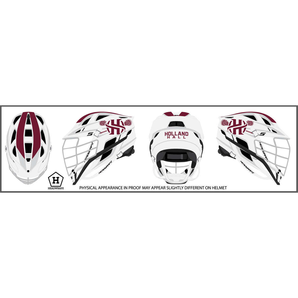 Holland Hall Lacrosse Cascade S Full Helmet Wrap
