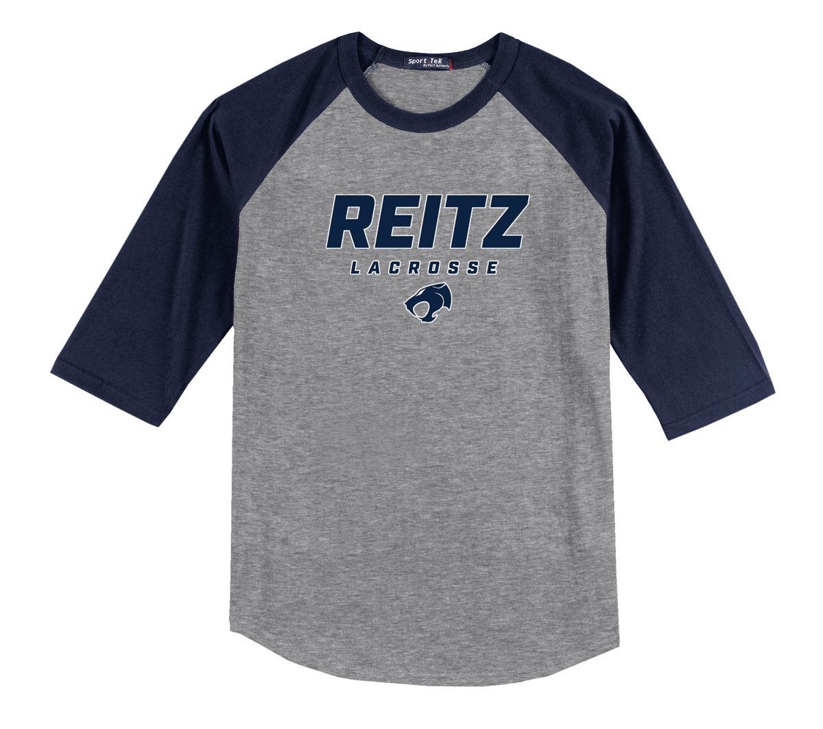 Reitz Lacrosse Heather Grey/Navy 3/4 Sleeve Shirt