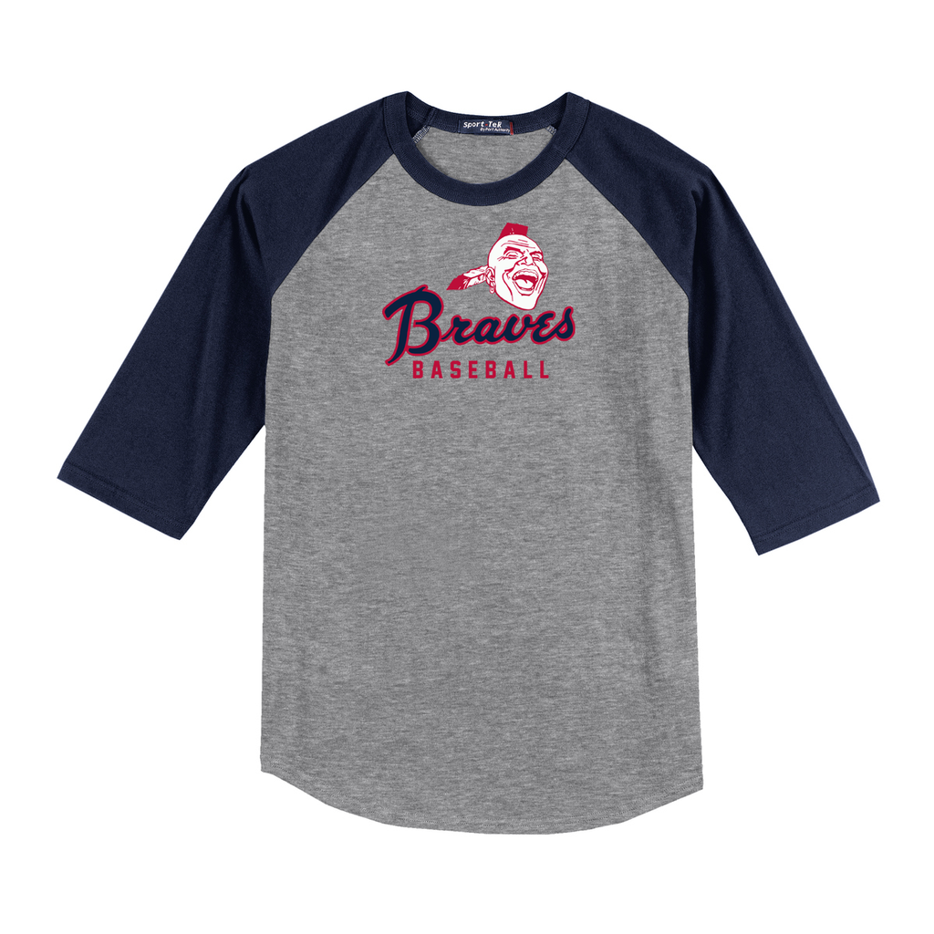 Lids Atlanta Braves Youth Cooperstown Collection Raglan Tri-Blend Long  Sleeve T-Shirt - Heather Charcoal/Heather Navy