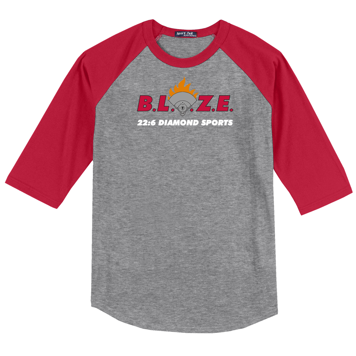 BLAZE 22:6 Diamond Sports 3/4 Sleeve Baseball Shirt